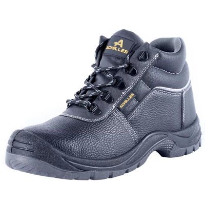 kaufen Schwarze Arbeitsschuhen mit mittlerem Schnitt aus echtem Leder Synthetische Schuhe für Männer online manufacture