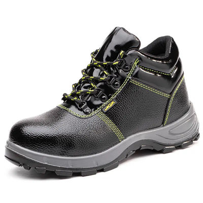 kaufen Leichtgewichtige Sicherheitsschuhe für Bauarbeiten Schwarz Echtleder Stiefel Unisex online manufacture