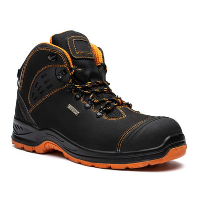 kaufen Schneidfeste echte Lederwanderungsschuhe Schwarz Schwergewicht Stahl Fußschuhe Unisex online manufacture