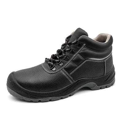 kaufen Schwarze echte Lederschuhe Anti-Punktion Arbeitsschuhe Bergbau online manufacture