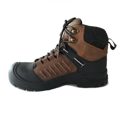 kaufen PU-Schuhe für die industrielle Sicherheit Braunes Leder-Stahl-Zehen-Stiefel für den Herbst online manufacture