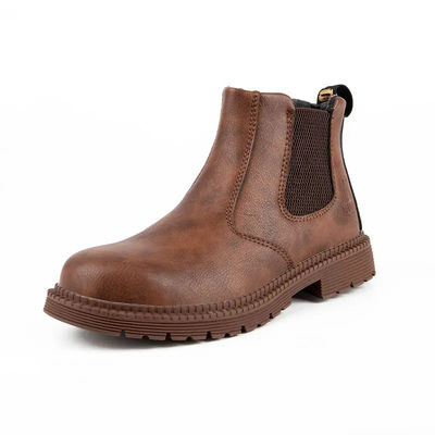 kaufen Crazy Horse Leder Chelsea Sicherheitsschuhe Wasserdichte Stahlzehen Stiefel Industrie online manufacture