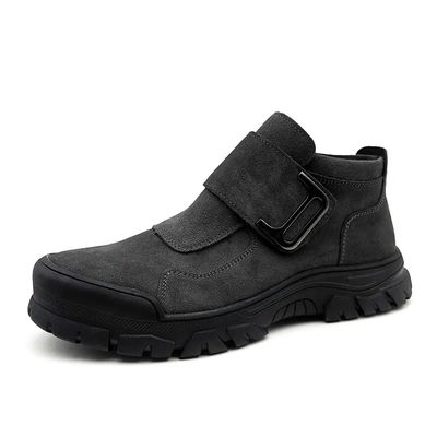 kaufen Suede-Leder ohne Schnürsenkel Schuhen Industrie Stahl Zehen Schweißen Schuhen Anti-Einschlag online manufacture