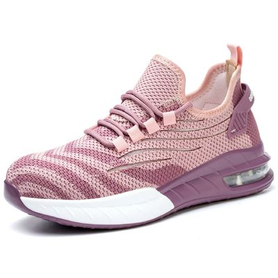 kaufen Pink Office Stahlzehen Schuhe rutschfeste Sportschuhe für Frauen online manufacture
