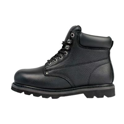 kaufen Schwarze Kuhleder Stiefel Ölbeständig Goodyear Welted Arbeitsstiefel Unisex online manufacture