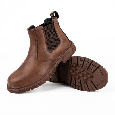 kaufen Wasserdicht Waldland Chelsea Modische Gummi-Leder-Schuhe Männer Stahl-Zehen online manufacture