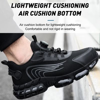 kaufen Luftkissen-Sohle schwarze Mikrofaser-Schuhe für die industrielle Sicherheit online manufacture