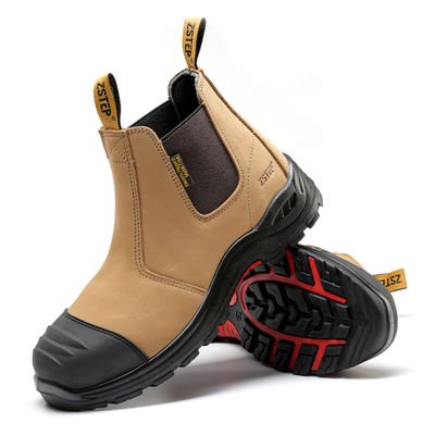kaufen Braunes Rinderleder Rinderleder Pu+Tpu Alleiniges Damensicherheitsstiefel Stahlfuß Anti-Zerschlagung Stahlplatte Anti-Proof online manufacture