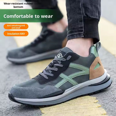 kaufen Kautschuksohle Suede Mikrofiber-Bauschuhen mit Standard-Stahl-Zehen und Kevlar-Zwischensohle online manufacture