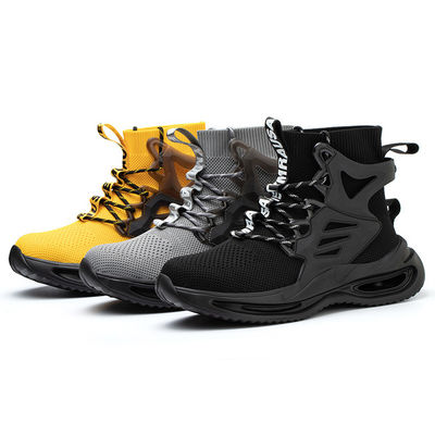 kaufen OEM Sicherheits-Arbeitsstiefel mit mittelhohen, fliegenden Strick-Sicherheitsstiefeln und europäischer Stahlkappe online manufacture