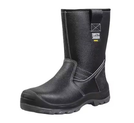 kaufen OEM High Top Genuine Leather Work Shoes Steel Plate Safety Boots Genuine Leather Security Work Boots Pu Injection Sole online manufacture