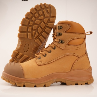 kaufen OEM Weizen PU+TPU Wok Schuhe Nucuck Sicherheitsschuhe Stahlkappe Stahlzwischensohle Sicherheitsschuhe Martin Arbeitsstiefel online manufacture