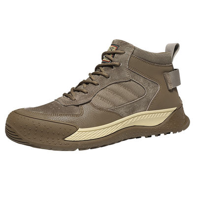 kaufen Beige Suede Industrial Safety Shoes Khaki Anti-smashing Steel Toe Work Shoes Bulletproof Kevlar Mid Sole Rubber Sole online manufacture