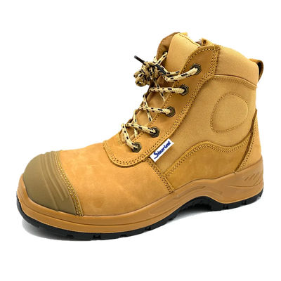 Gelbe Sicherheitsschuhe Industrie-Nubuck-Lederschuhe mit Stahlzehen