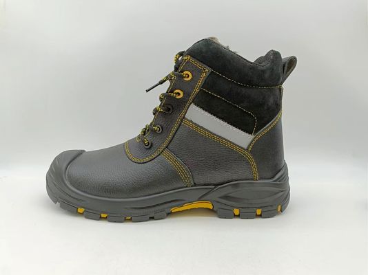 Schneidfeste Winter Isolierte Arbeitsschuhe Braun Leder Stahl Zehen Schuhe für Männer