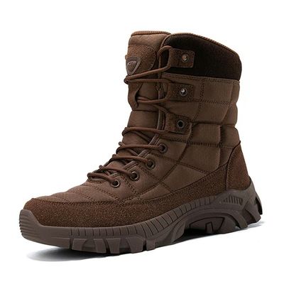 Braune taktische Sicherheitsschuhe Komfortable Männer Wüstenkampfschuhe