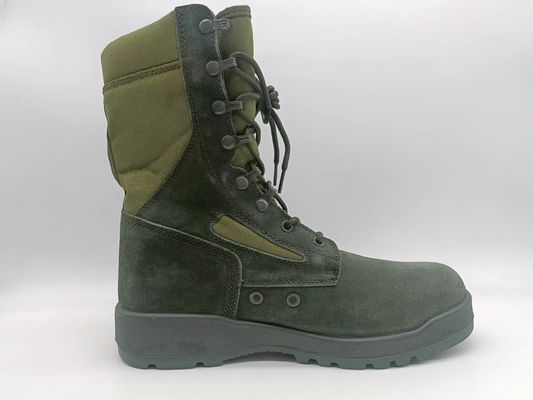 Taktische Sicherheitsschuhe Grüner High Top Suede Leder Atmung