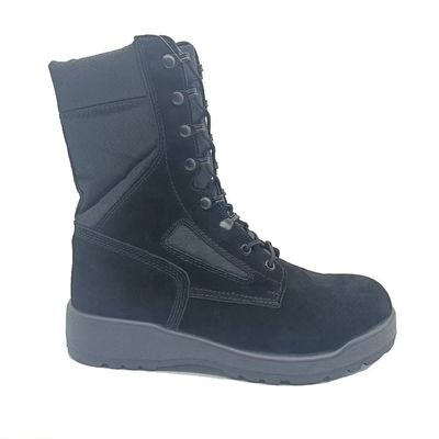 Schwarze High Top Wüsten Taktikschuhe Suede Atemberaubende Outdoor-Wander-Stiefel