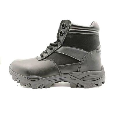 Runde Fußzehe schwarz Mittelkälber Kampfschuhe mit Stahlfuß und Stahlsohle Schutz