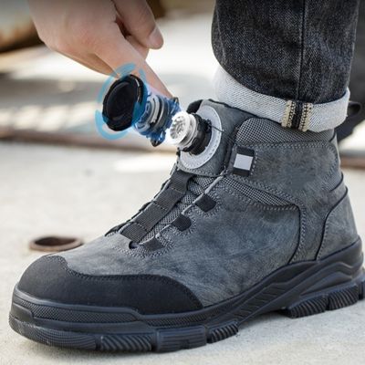 Sicherheitsschuhe mit Kevlar-Mittensohle für Sicherheitsarbeiten in schwarzer Mikrofiber