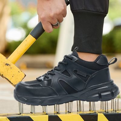 Industrielle Sicherheit Fliegende Strick- und Mikrofaser-Arbeitsschuhe mit Stahlzähne für Unisex-Arbeiter