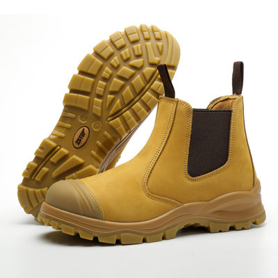 Sicherheitsarbeit Stiefel Weizen Echtleder Rinderleder Sicherheitsstiefel Pu+tpu Sohle Stahlfuß Anti-Zerschlagung Stahlplatte Anti-Werk-Schuhe