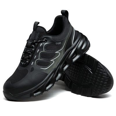 BOA Drehknopf-Arbeitsschuhe TPU Flying Knit Schwarze Sicherheitsschuhe mit Kevlar Mittelsohl und anti-crash EVA-Sohl