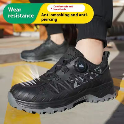 Industrielle Sicherheitsschuhe KPU+Flyknit-Arbeitsschuhe Gummisohle Kevlar-Zwischensohle Durchtrittsichere Stahlkappe BOA-Drehverschlüsse Sicherheitsschuhe